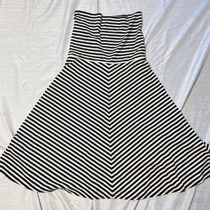 Juicy Couture Black and White Striped Swim Coverup